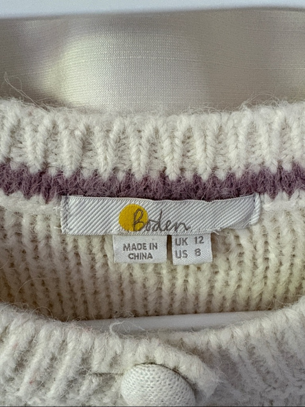BODEN CLAIRE CARDIGAN - IVORY - Picture 3 of 10